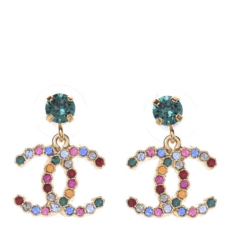 chanel rainbow cc earrings|Chanel clip on earrings.